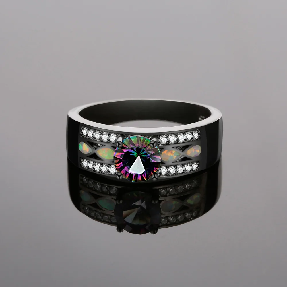 JewelryPalace модные мистик кварц создан опал кольцо 925 пробы серебро best подарок для