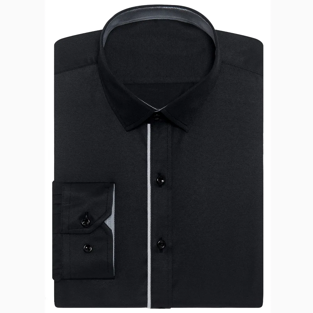 Мужская хлопковая рубашка с длинным рукавом однотонная|dress shirt men|dress shirtdress fashion |