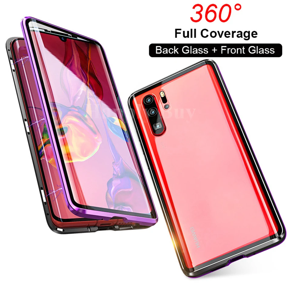 Двусторонний стеклянный чехол с полной защитой для huawei P30 Pro Shockproor чехол s металлический чехол Bumber для huawei P30Pro P 30 Чехол