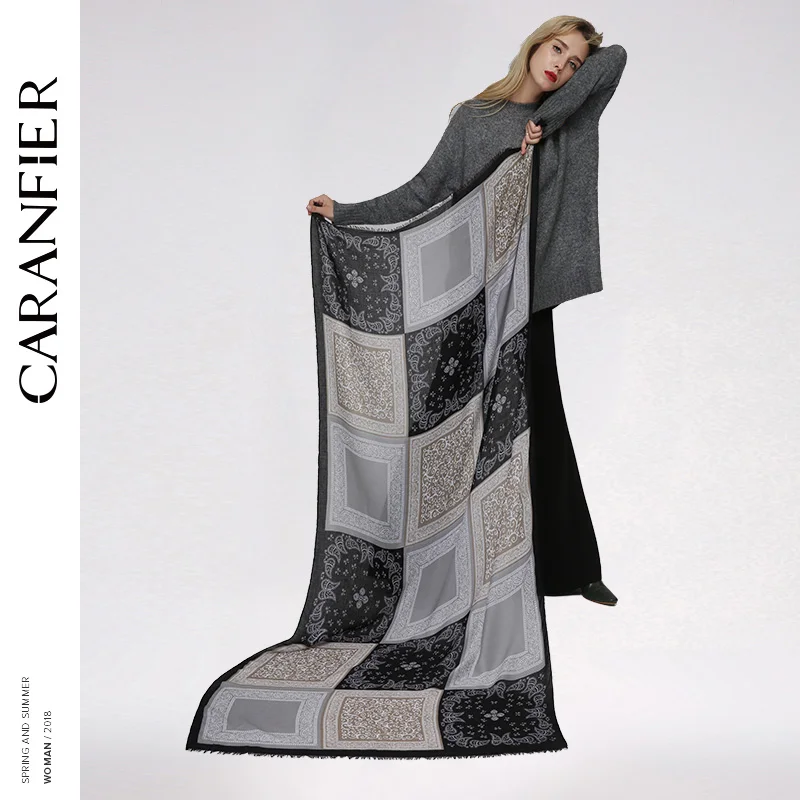 CARANFIER 7 шт. милый шарф с принтом в виде сердечка модные пашмины бахрома женские