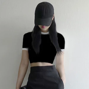 Женские летние укороченные топы, облегающий пуловер с коротким рукавом и круглым вырезом, футболки NYZ Shop