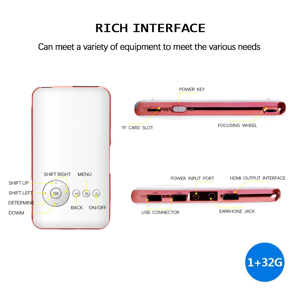 Мини карманный проектор для всех смартфонов Android Wifi Bluetooth A118 + портативный