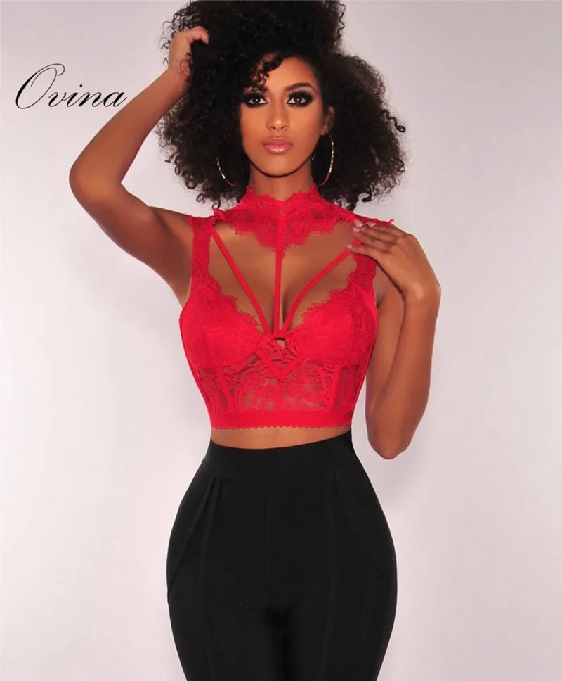 

4 Color Sexy Tank Tops Sleeveless Lace Rayon Bandage Tops Ladies Tops Summer