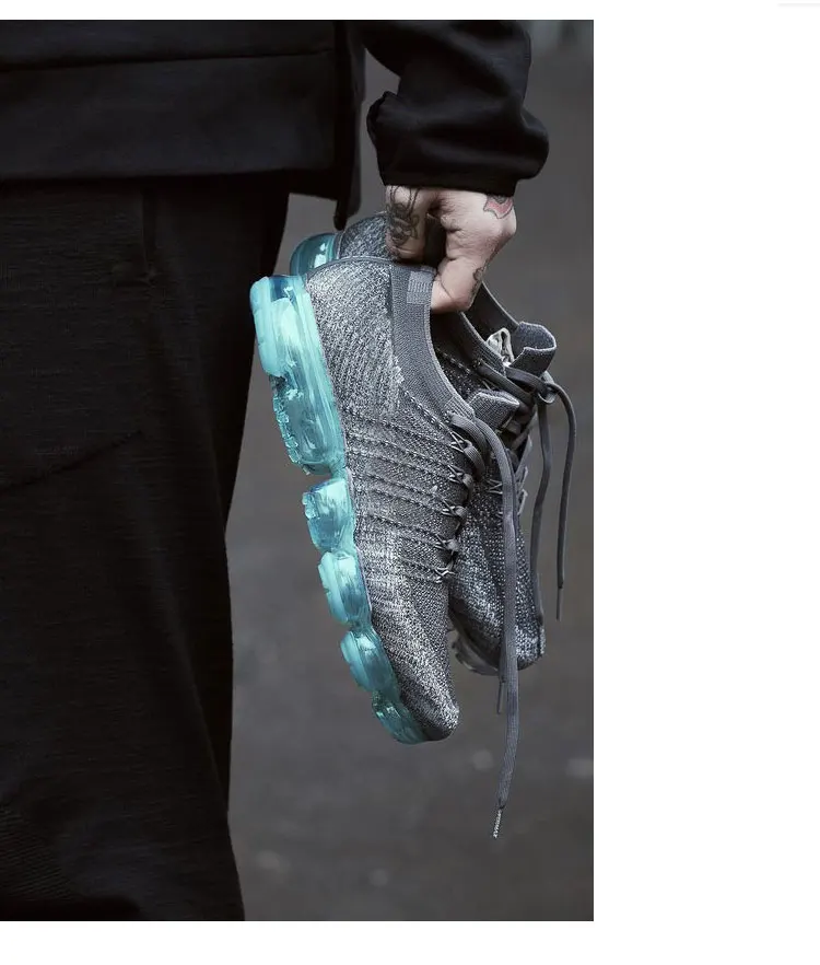 Мужские кроссовки; женская обувь для бега; Vapormax_ ; дышащая обувь с максимальной подушкой; Повседневная сетчатая обувь; увеличивающая рост; цвет белый, черный