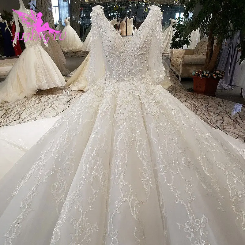 AIJINGYU Long Sleeve Wedding Dress engagement Sleeve Gowns Supplies Store With Sleeves Vintage Lace Gown For Sale Wedding Luxury