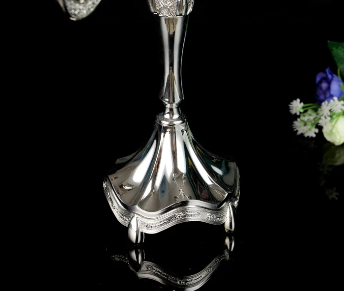 

European silver plated 3/5 arm metal alloy tin candle holder metalcandle stand silver orgold candle holders for home decorZT006