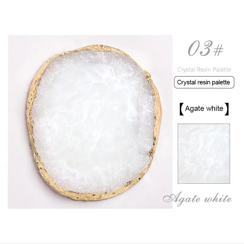 White 1 шт. палитра из кристаллов и смолы для дизайна ногтей, гелевая Палитра для рисования стильных золотых краев, микс для перемешивания кристаллов и драгоценных камней, инструмент для маникюра DIY A154 - Цвет: White