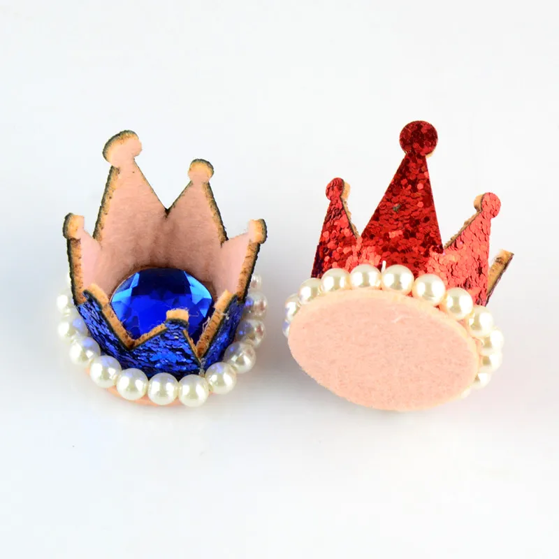 Повязка на голову из фетра с блестками украшенная жемчугом 100 шт./лот 3 5*3 8 см|crown