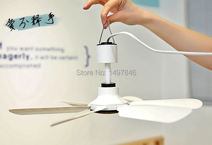 7W Ultra-quiet Six Leaves Small household ceiling fan breeze mosquito nets hanging student dormitory Mini | Бытовая техника