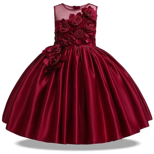 Wine red Карнавальные костюмы платья для девочек;кружево нарядное платье для девочки;,платье принцессы для девочек;новогодний костюм для девочки;рождения праздничное платье для девочки;детские платья,3,4,6,7,8,9,10 лет - Цвет: Wine red