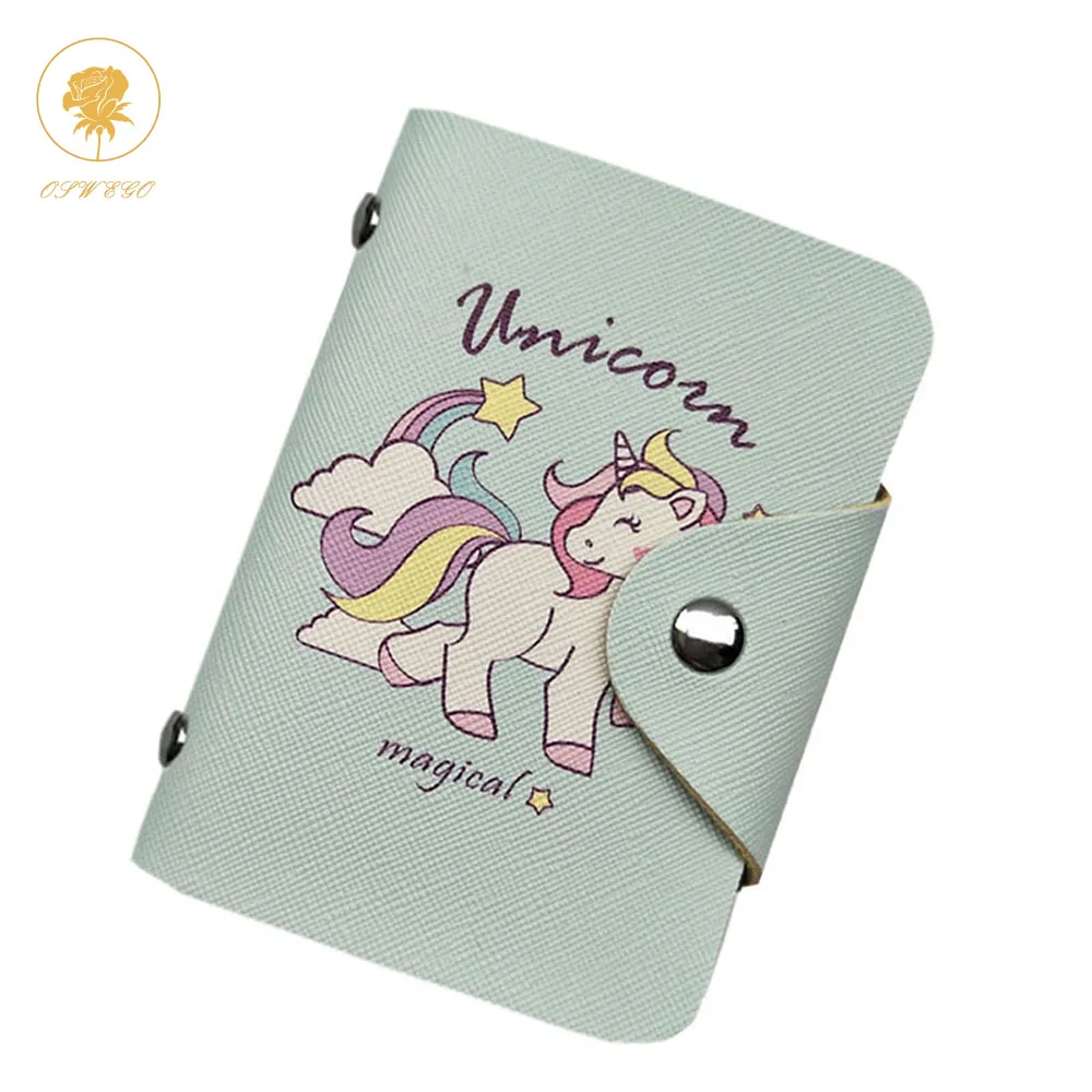 OSWEGO держатель для карт кошелек мультфильм Unicornio женщин из искусственной кожи ID