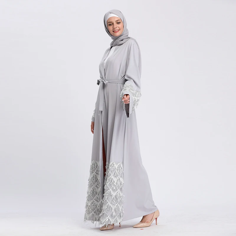 Buytiz черное Сетчатое платье abaya макси Vestidos длинное кимоно Рамадан арабское с