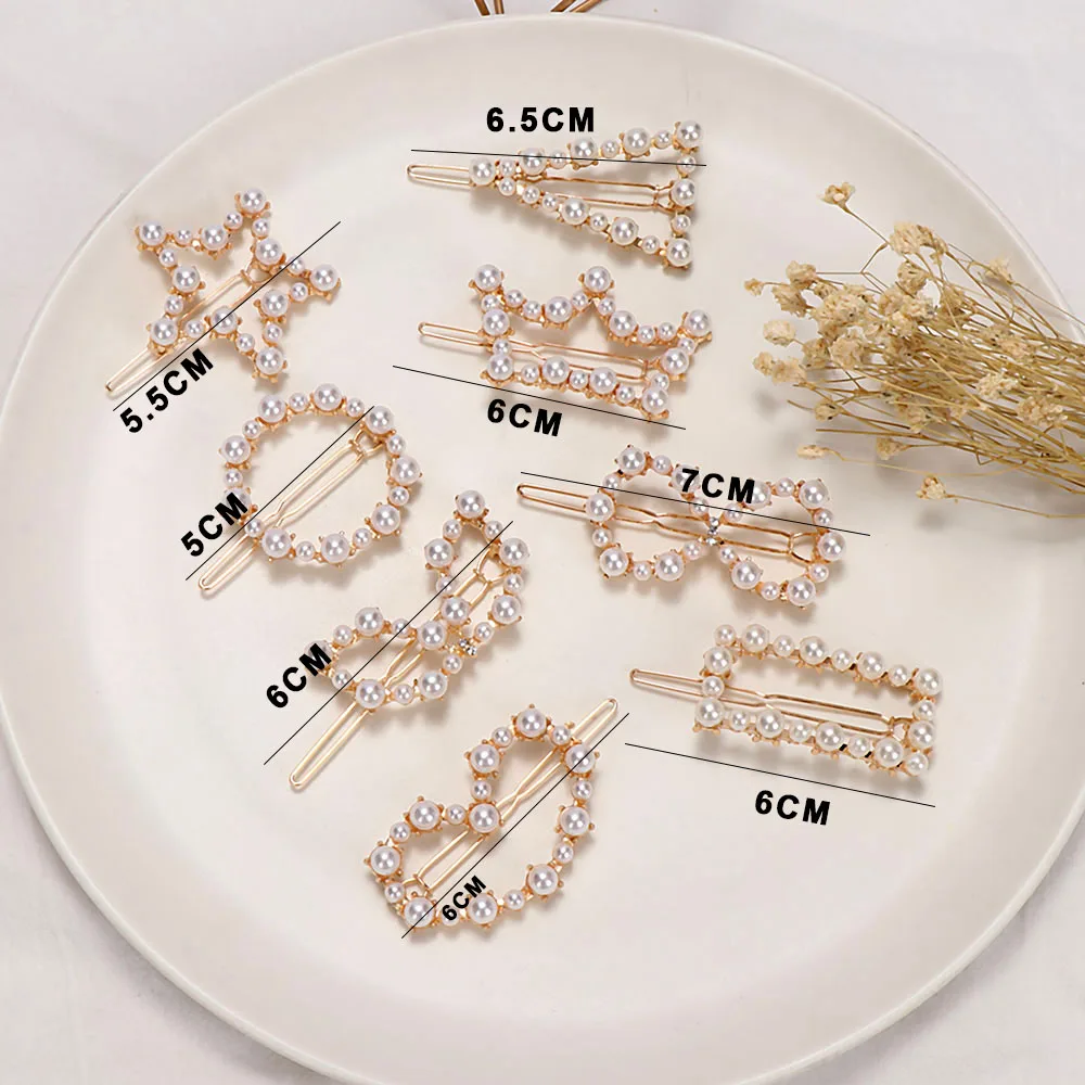 

Korean Imitation Pearl Hair Clip Claw Sweet Heart Crown Star Shape Hairpin Barrettes Hair Jewelry Hair Accessories