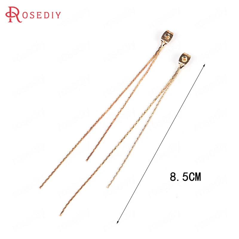 10PCS Length 8.5CM Gold Color Brass with Tassel Chains Earrings Stopper Back Diy Jewelry Findings Accessories Wholesale | Украшения и