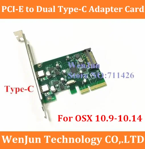 

2 ports USB-C USB 3.1 Type-C PCI express Card pci-e 4x to usb3.1 Type C adapter Super Speed for MAC PRO OSX 10.9-10.14