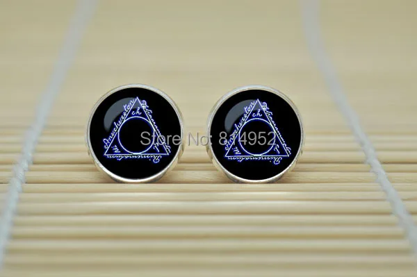 1 пара алхимический магический знак пентаграмма стекло кабошон серьги B0921 |