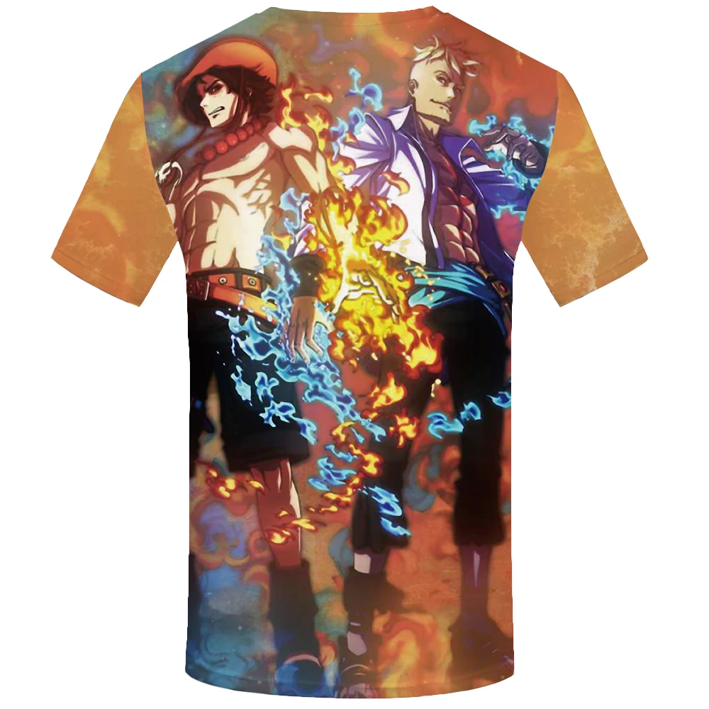 3d футболка одна штука Футболка мужская Луффи с принтом пламени аниме одежда Yinyang