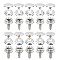 10set 58 snap fastener screw kit 15mm snap buttons sockets screw studs for diy furniture boat camping fixing hardware