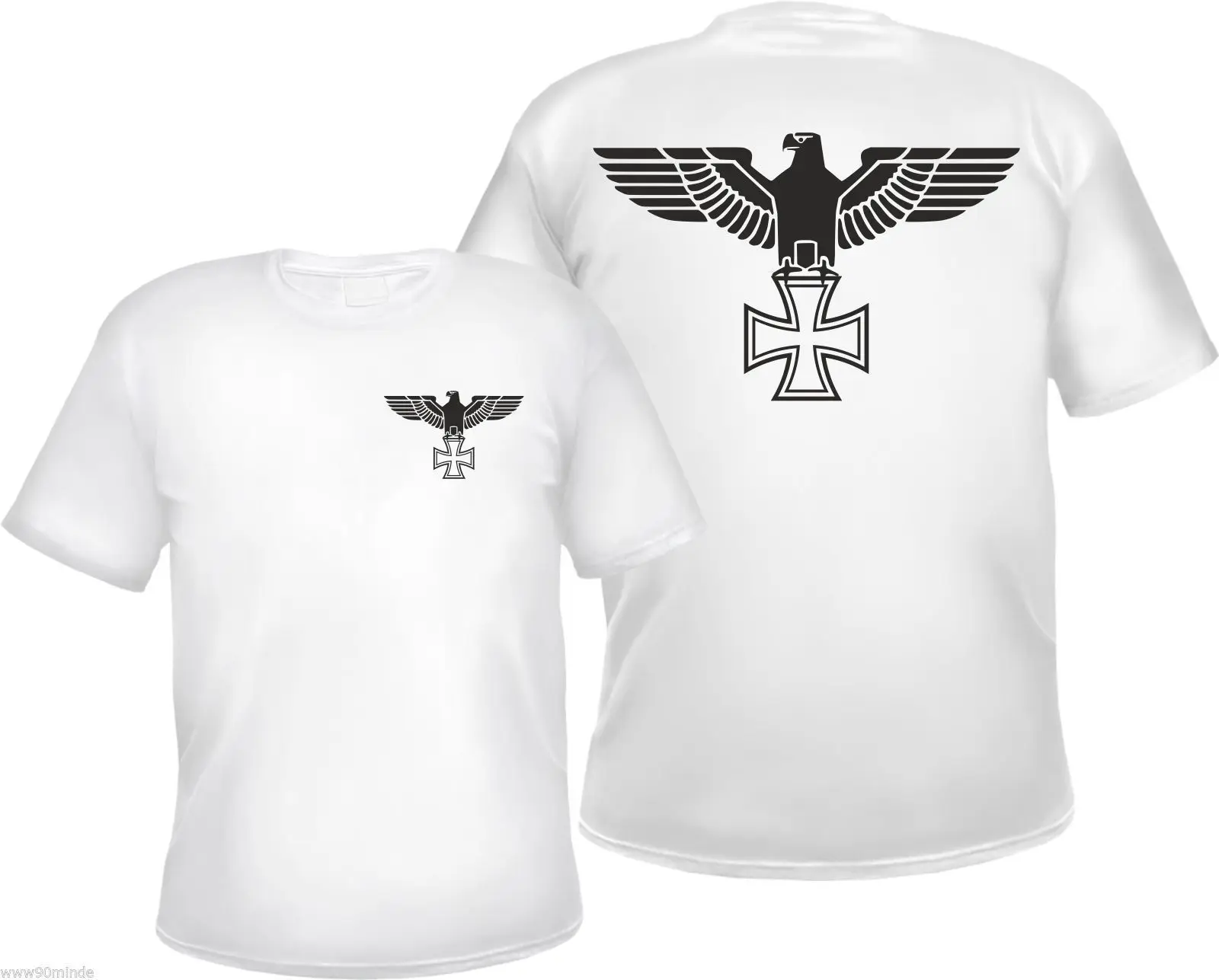 Футболка Imperial Eagle Железный крест Белый спереди и сзади S до 3XL|t-shirt t-shirt|t-shirt eaglet-shirt