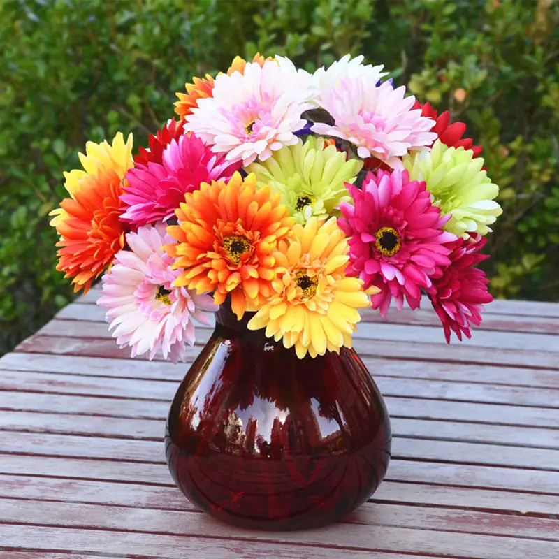 Новинка 10 шт./лот имитация хризантем сделай сам цветные высокая модные шелковые