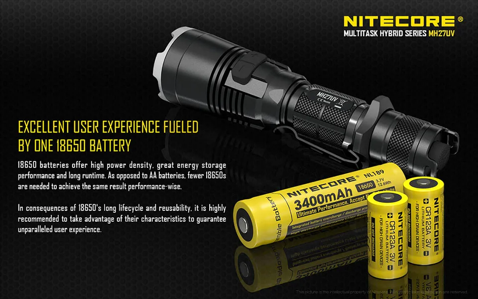 Nitecore MH27UV CREE XP-L HI V3 365 нм Ультрафиолетовый Красный Синий УФ светодиодный фонарик с аккумулятором 3100 мАч+ зарядка через USB