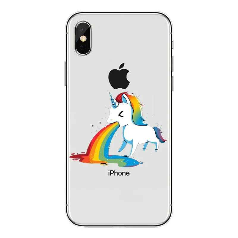 Cute Unicorn Hippo Rainbow Horse Pattern Soft Silicon Case Cover For iPhone XS MAX 8 8Plus 7 6 6S 5S SE XR Capinha Coque Capa | Мобильные