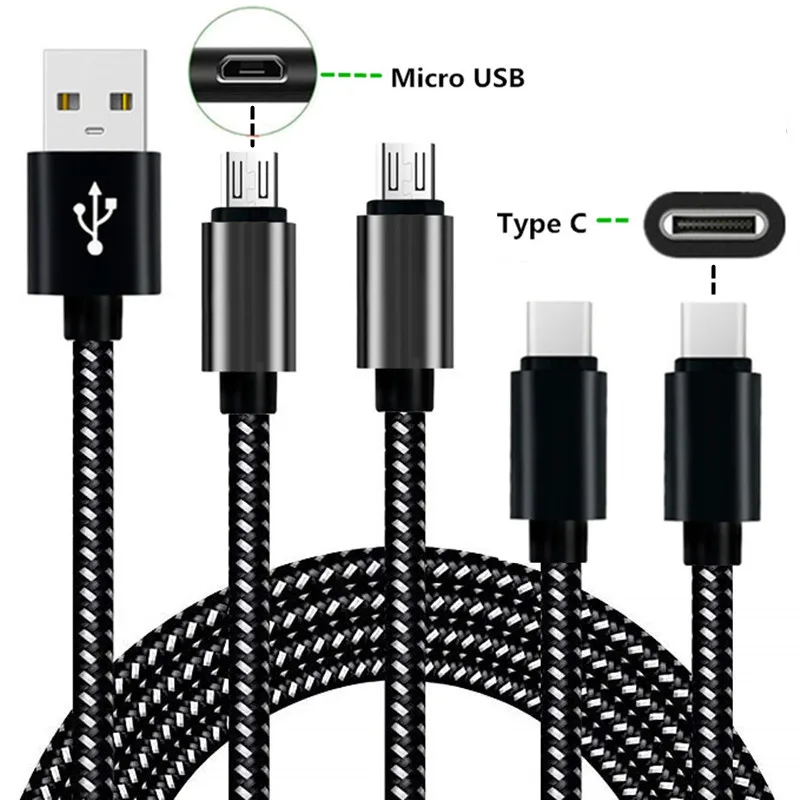 Кабель Micro usb Type C для быстрой зарядки Huawei honor 9 10 8X 7a pro P20 mate 20 P9 lite Y6 Y5 Y7 Prime 2018 Y9 P Smart