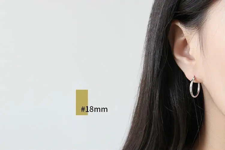 18mm Форзац полые круглые открытые серьги для женщин тренд 925 пробы серебро минимализм модные ювелирные изделия - Окраска металла: 18mm