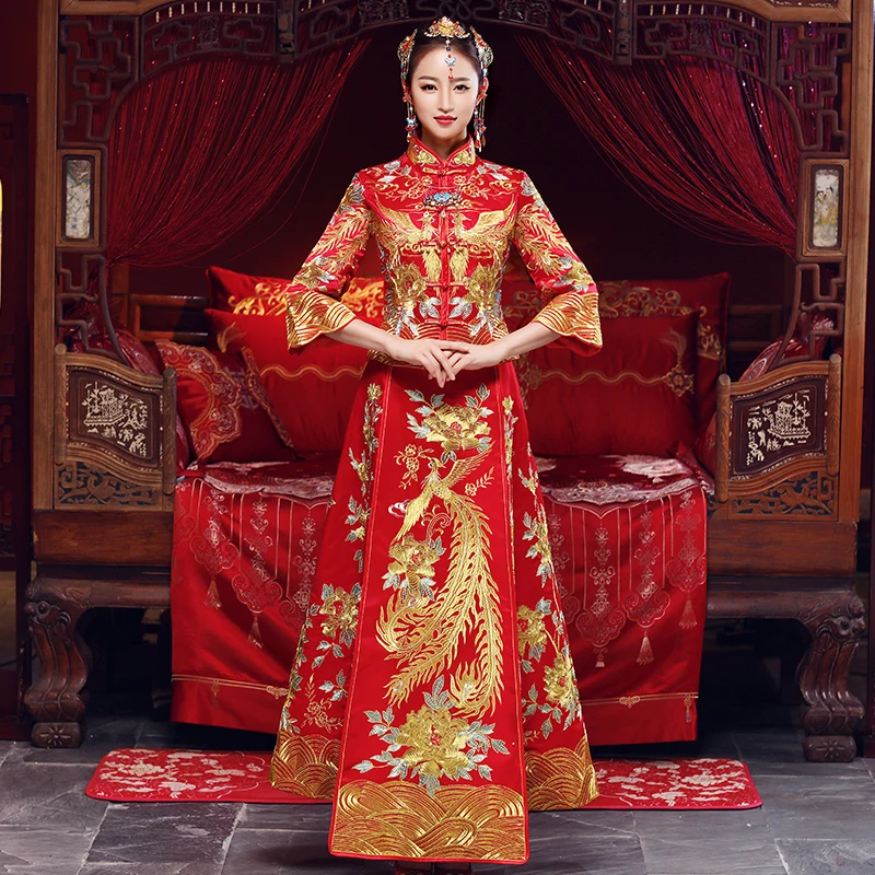 Невесты Cheongsam женские Винтажные ботинки в китайском стиле Стиль свадебное платье