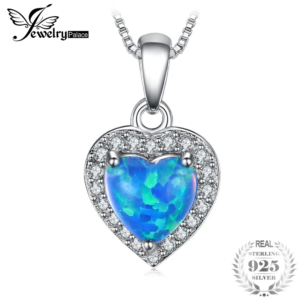 JewelryPalace сердце 0.3ct кабошон создан черный опал кулон 925 пробы тонкой серебряной или