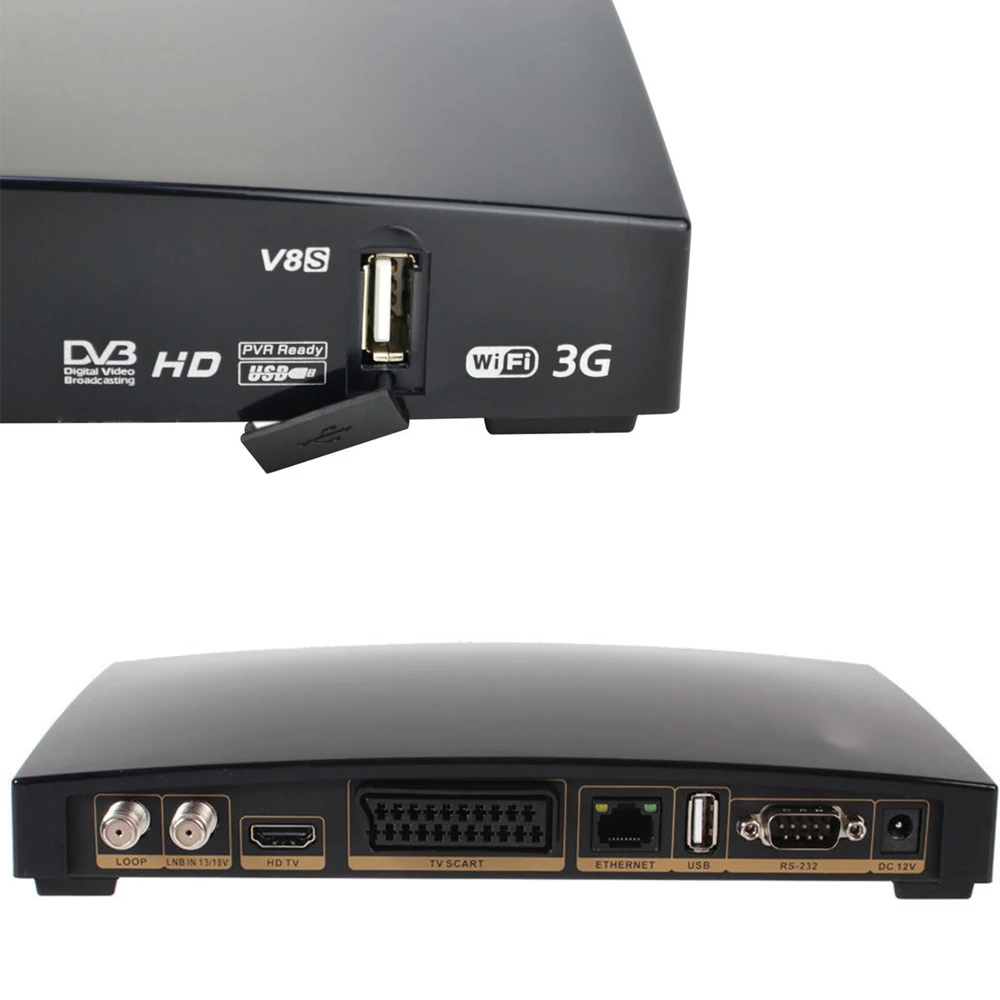 V8S плюс DVB-S2 цифровой спутниковый ресивер Поддержка Xtream ТВ USB Wi-Fi Youtube Biss ключ карты
