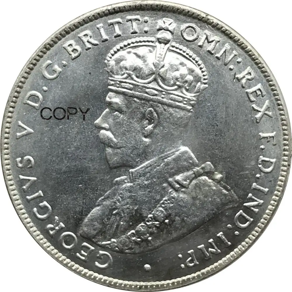 

Australia George V 1926 Year One 1 Florin Two Shillings Cuproickel Plated Silver Copy Coins