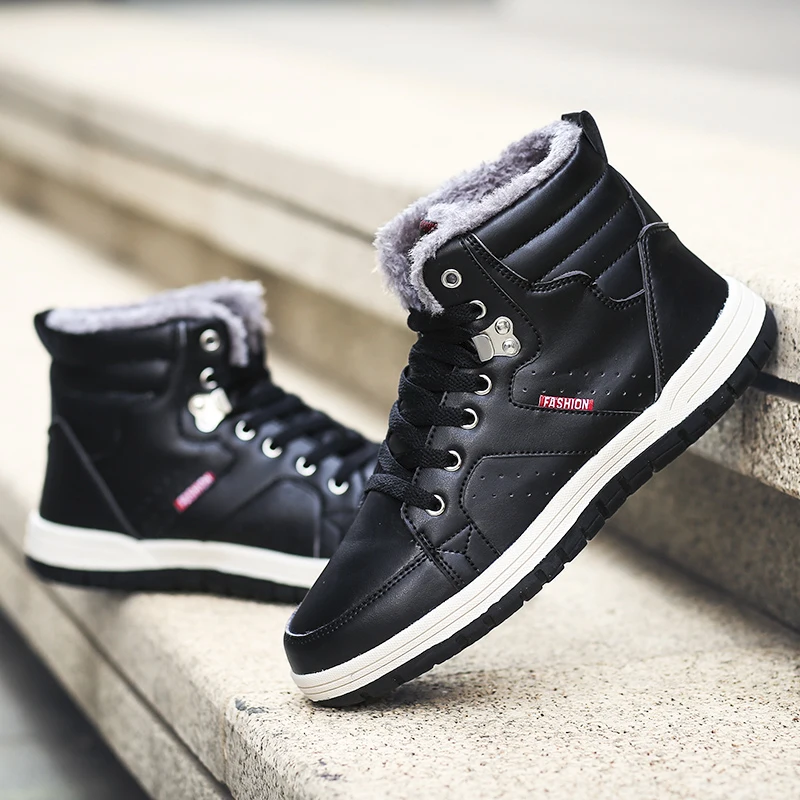 2018 водонепроницаемые мужские зимние ботинки из натуральной кожи для мужчин и