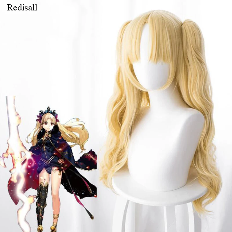 FGO Fate/Grand Order Ereshkigal золотой парик для косплея основной + 2 косички Хэллоуин