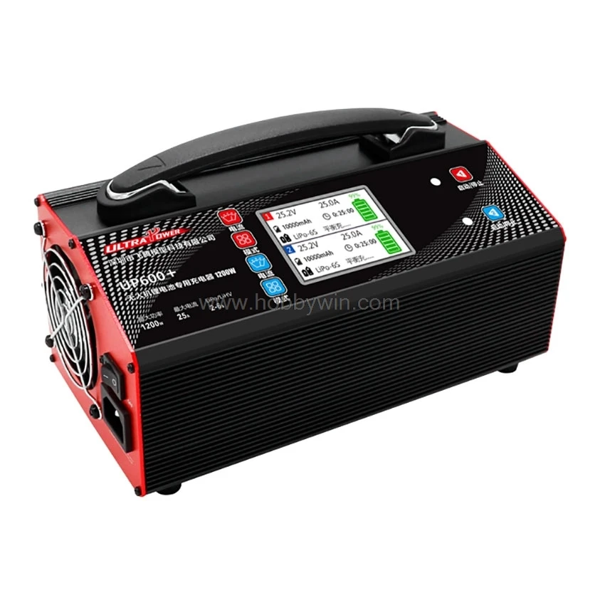 UP600 + Двухканальное зарядное устройство LiPo LiHV 2-6S для больших дронов, Максимальная зарядка 1200 Вт, разряд 80 Вт