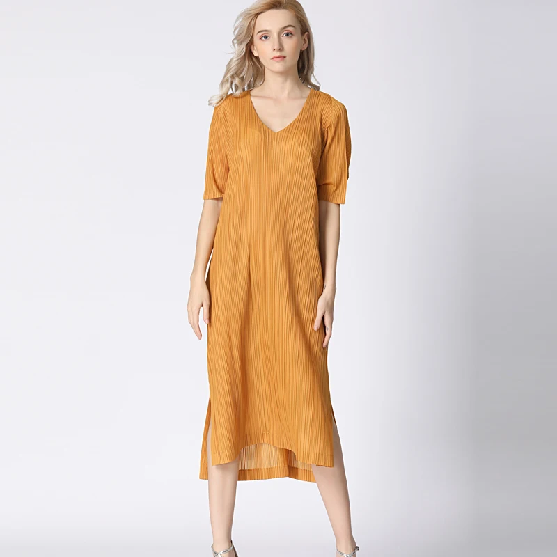 Changpleat летняя коллекция 2019 свободные женские платья Miyak плиссированное модное