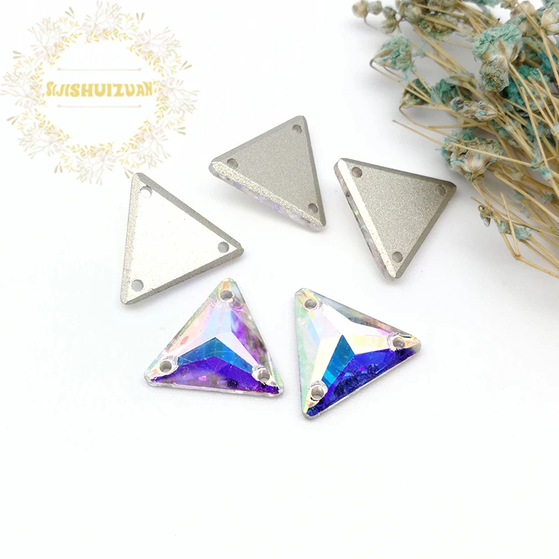 Высококачественный Т-образный стеклянный кристалл Crystal AB пришивные стразы с