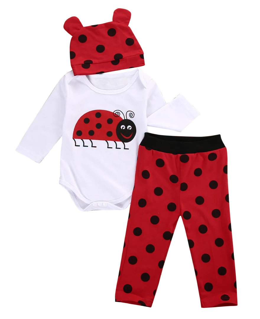 Милый комплект одежды для новорожденных мальчиков и девочек Сезон весна-осень