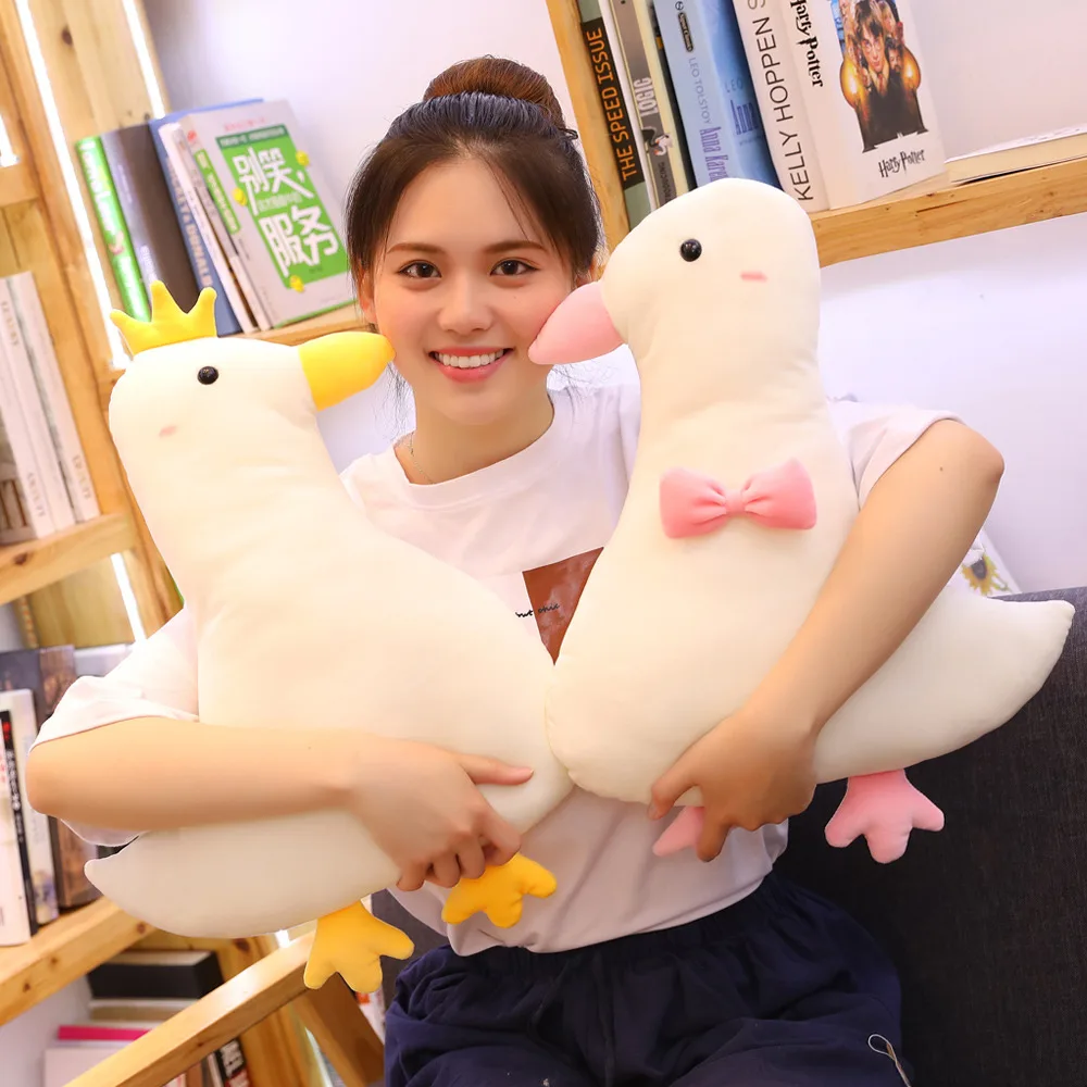 

55/75cm Cute Down Cotton Duck Plush Toys Stuffed Soft Kawaii Animal Pillow Lovely Doll Cushion for Children Kids Christmas Gifts
