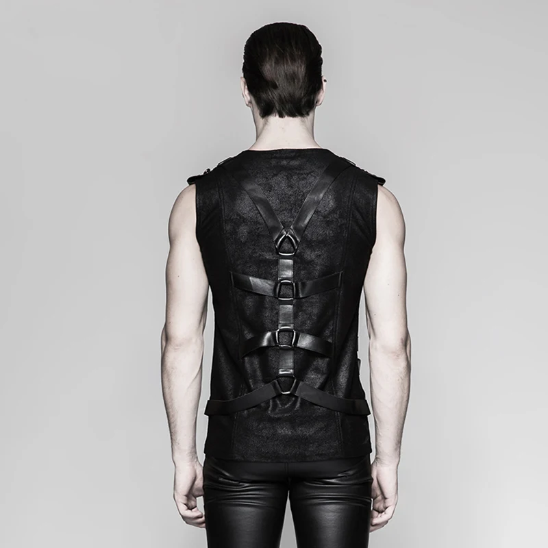 Панк добавление униформы эполеты танк ремень без рукавов Военная Униформа