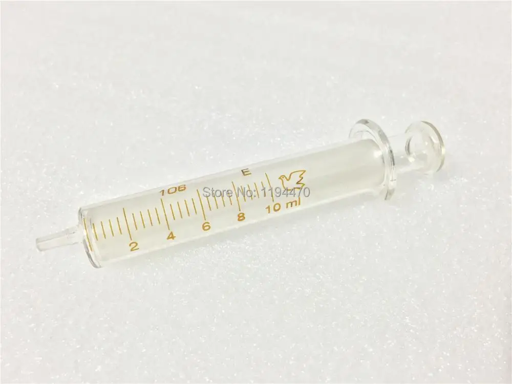 

2pcs/Lot 10ml Glass Syringe Injector Lab Glassware Sampler