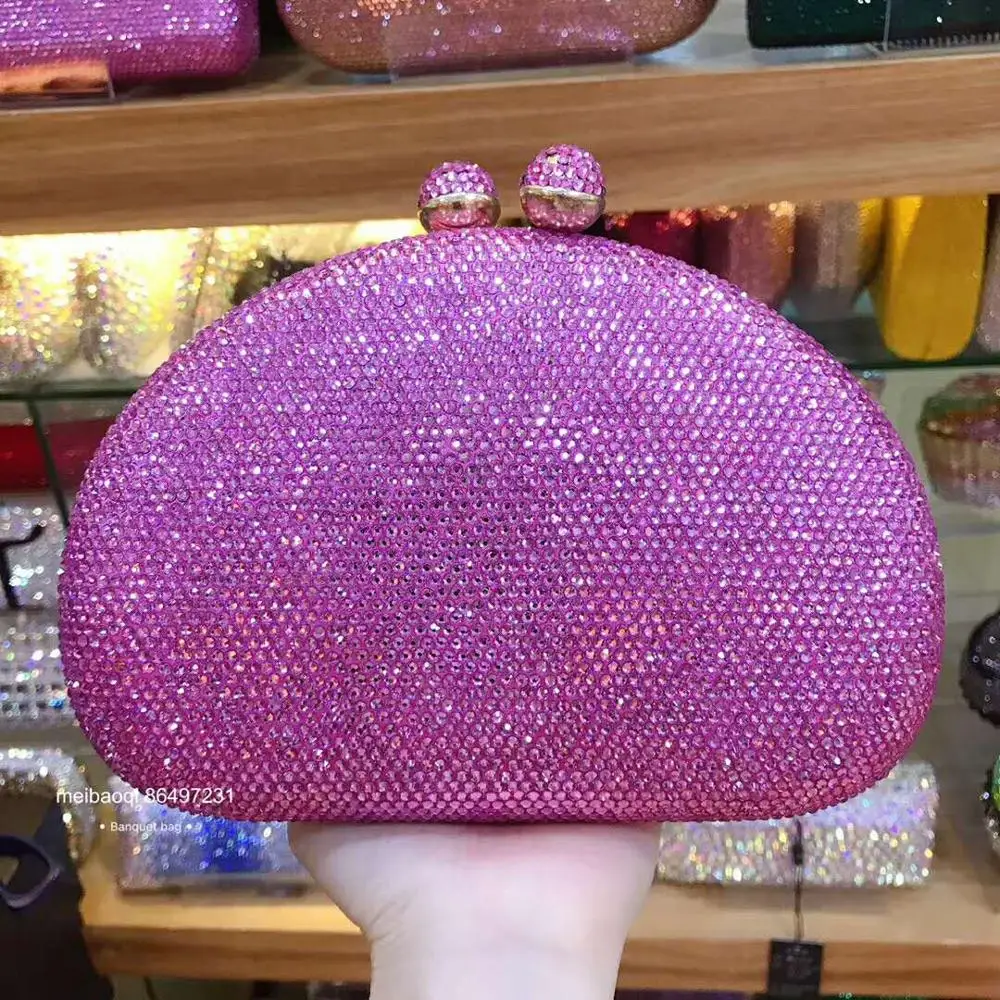 

women pink/purple/silver/black crystal diamond clutch purse Wallet red/green Handbag Clutch Bags Evening Bags Wedding party bag