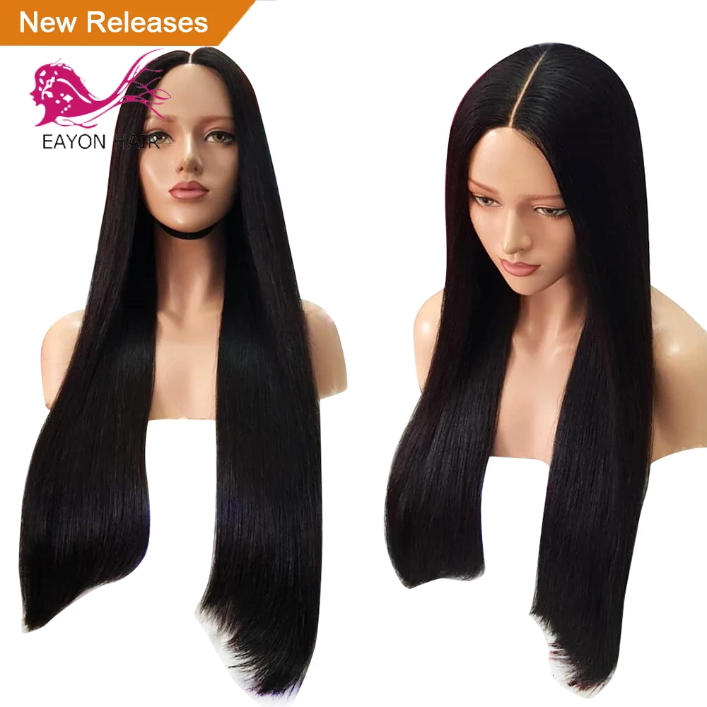 Glueless Long Wig Silky Straight Lace Front Human Hair Wigs for Women 13x6 Deep Middle Part Wigs Remy With Baby Hair Brazilian