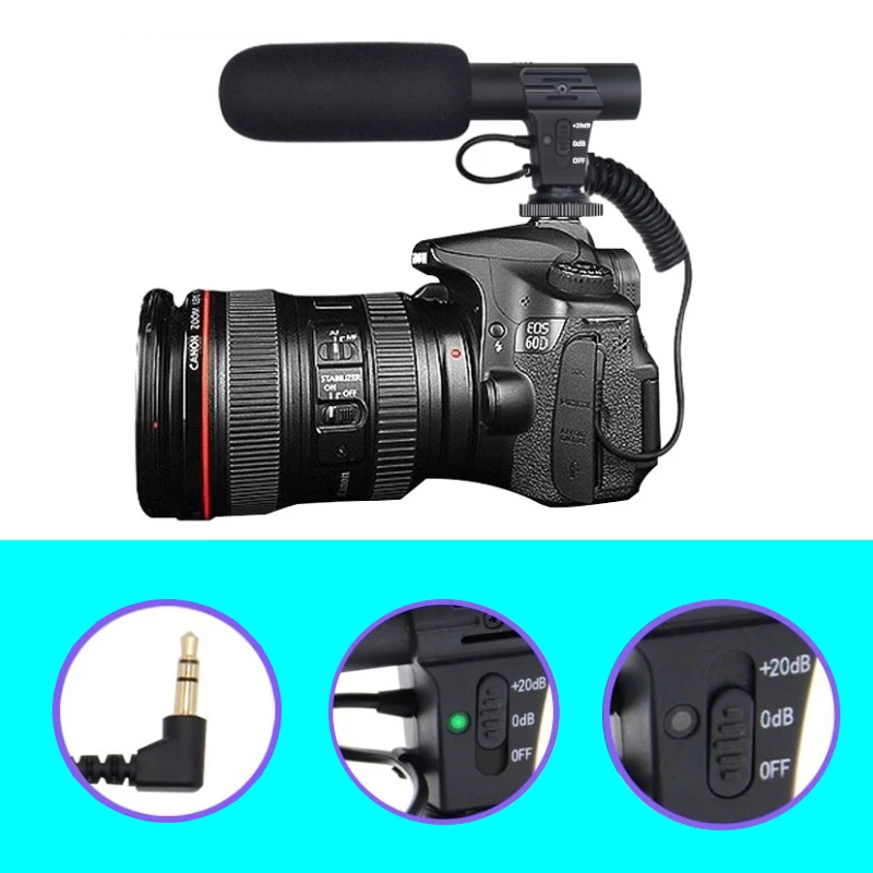 Микрофон 3 5 мм стерео камера VLOG фотография интервью цифровой видео Запись
