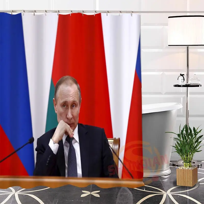 

ShunQian Custom Unique Putin New Arrival Modern Shower Curtain Bathroom Decoration Waterproof Bath Curtain Gift