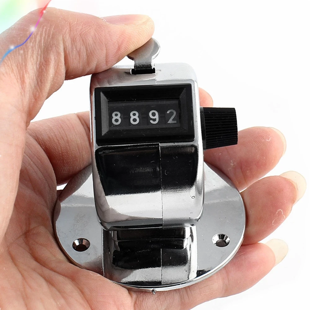 Стол из нержавеющей стали ручное кольцо 4 знака Tally Clicker счетчик Серебряный тон |