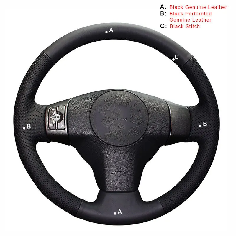 Genuine Leather Автомобильная Оплетка на руль для Toyota RAV4 2006-2012 Vios 2008-2013 Yaris 2007-2011 Scion XB 2008 автомобильные чехлы на колеса - Название цвета: Genuine Leather