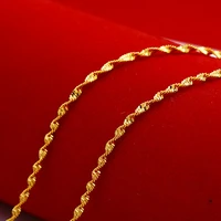 thin wave twisted chain yellow gold filled womens chain match for pendant 18in