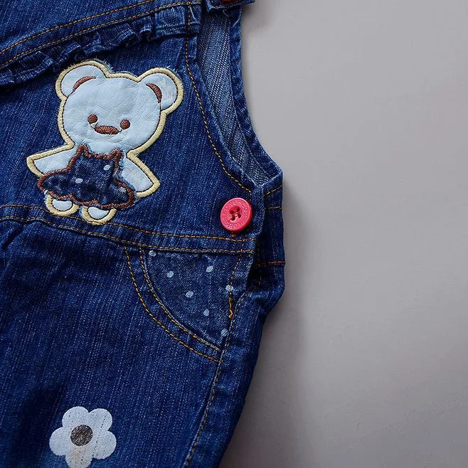 Джинсовый комбинезон для маленьких девочек весенне-осенние штаны Модный