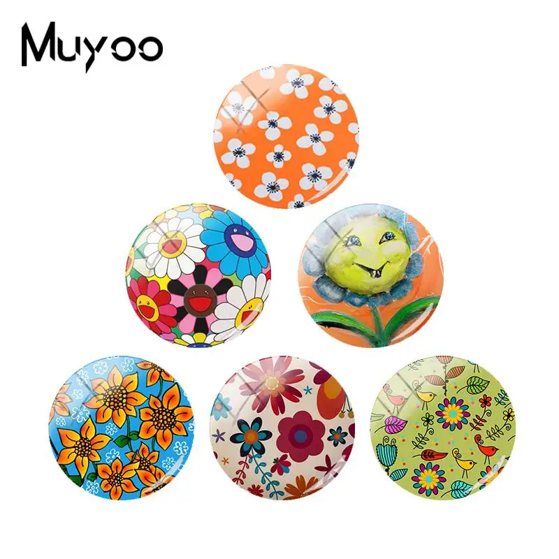 

2018 New Sunflower Jewelry Art Flower Photo Cabochon Jewelry Handmade Glass Dome Cabochons